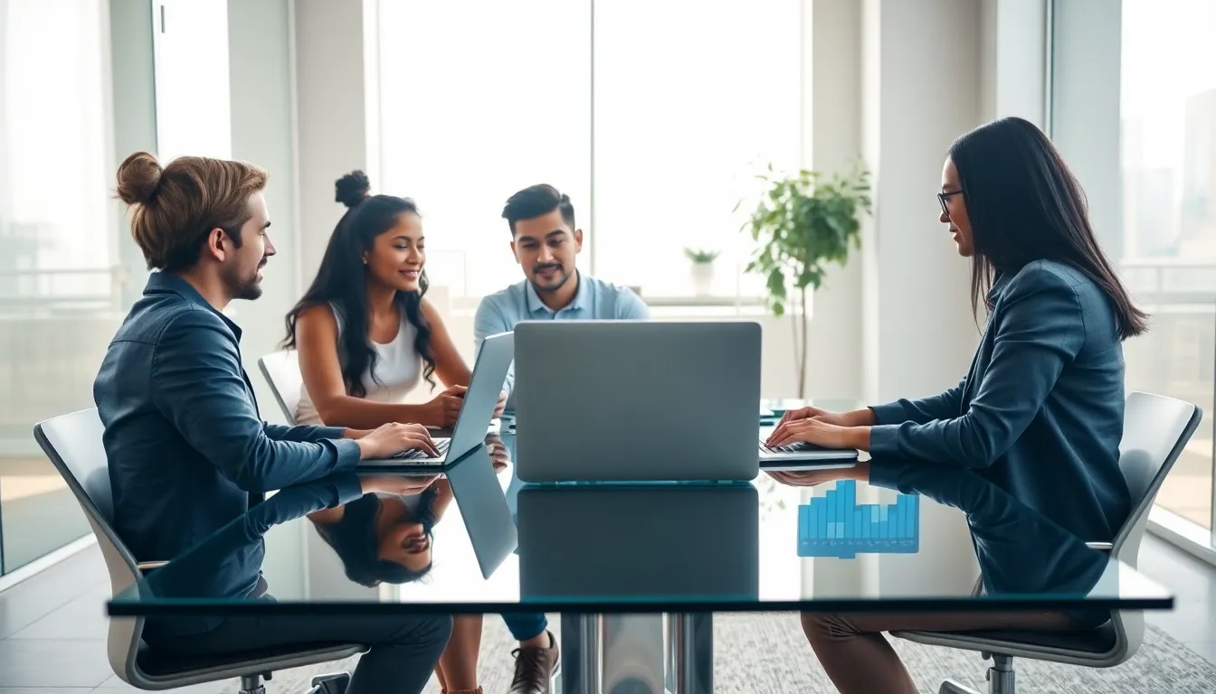 diverse professionals engaged in online cybersecurity training.